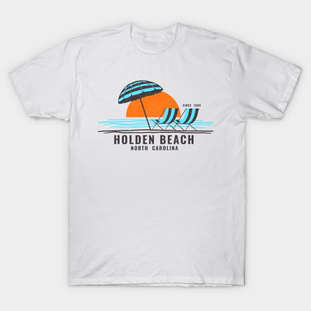 Sitting by Shore at Holden Beach, NC T-Shirt by Contentarama